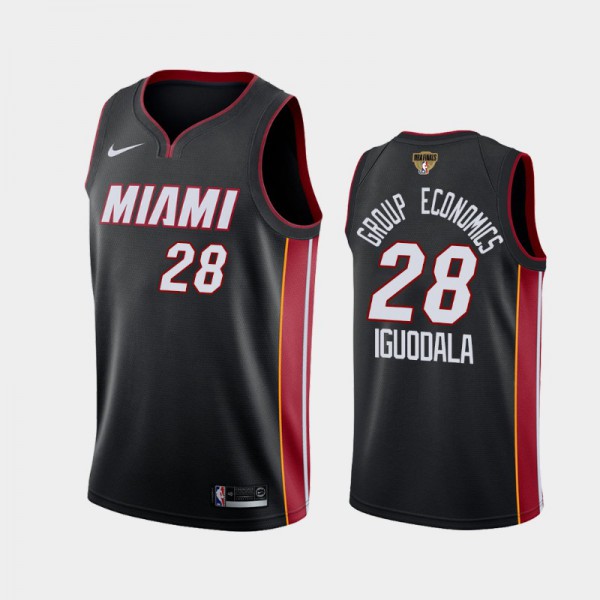 Andre Iguodala Miami Heat #28 Men's 2020 NBA Finals Bound Group Economics Icon Jersey - Black