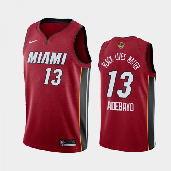 Bam Adebayo Miami Heat #13 Men's 2020 NBA Finals Bound Black Lives Matter Statement Jersey - Red