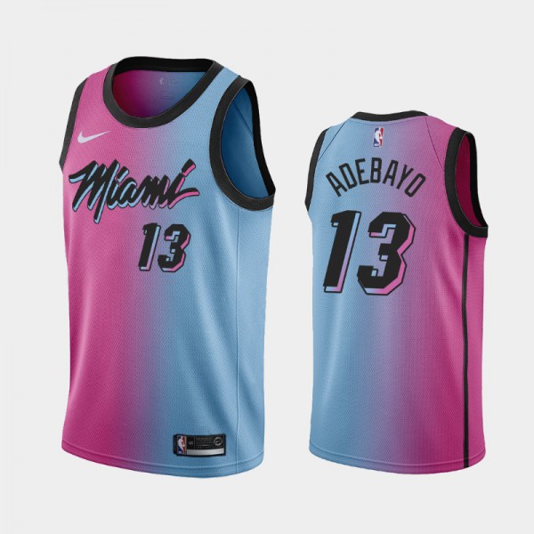 Bam Adebayo Miami Heat #13 Men's City 2020-21 Gradient Jersey - Pink Blue