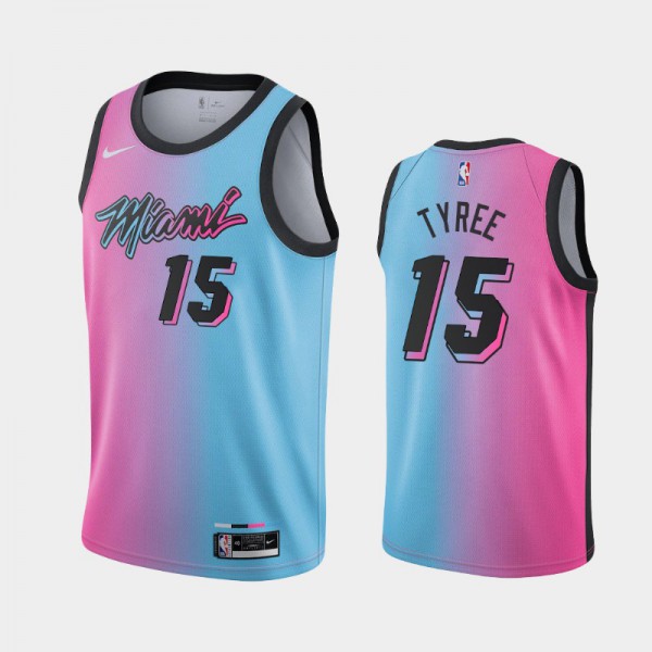 Breein Tyree Miami Heat #15 Men's City 2020-21 Jersey - Pink Blue
