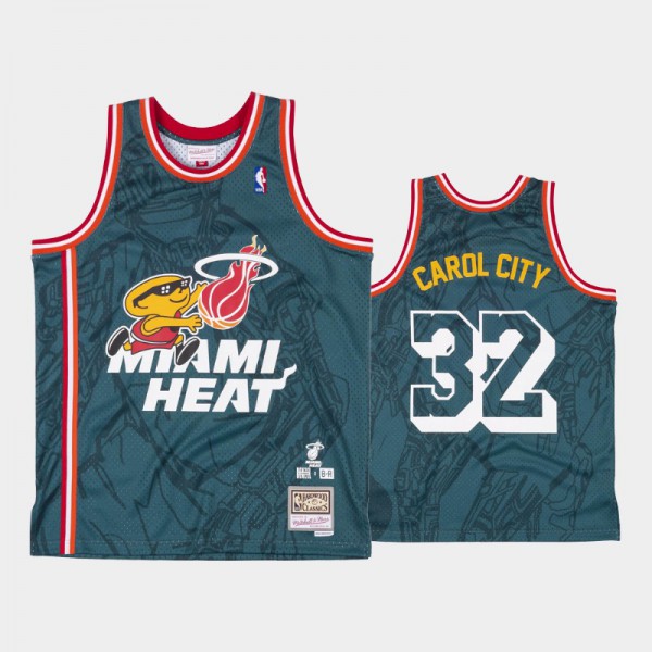Denzel Curry Miami Heat #32 Men's NBA Remix Carol City Jersey - Green