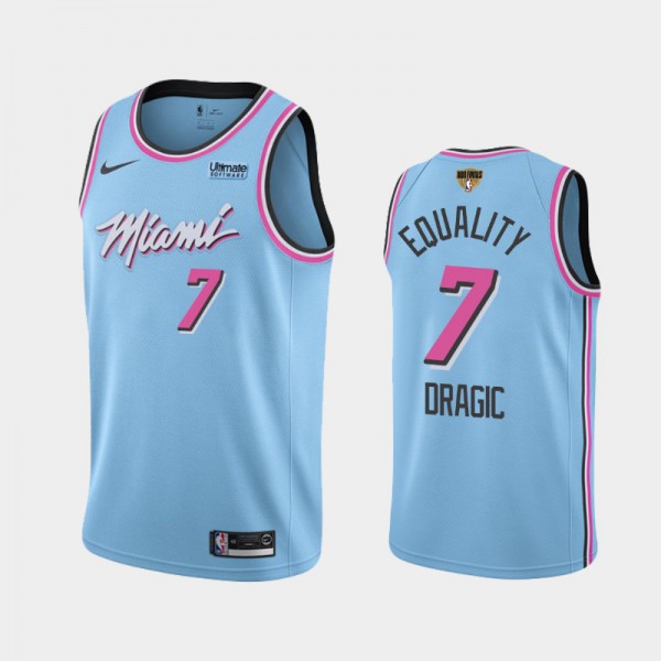Goran Dragic Miami Heat #7 Men's 2020 NBA Finals Bound Equality Vice Night City Jersey - Blue