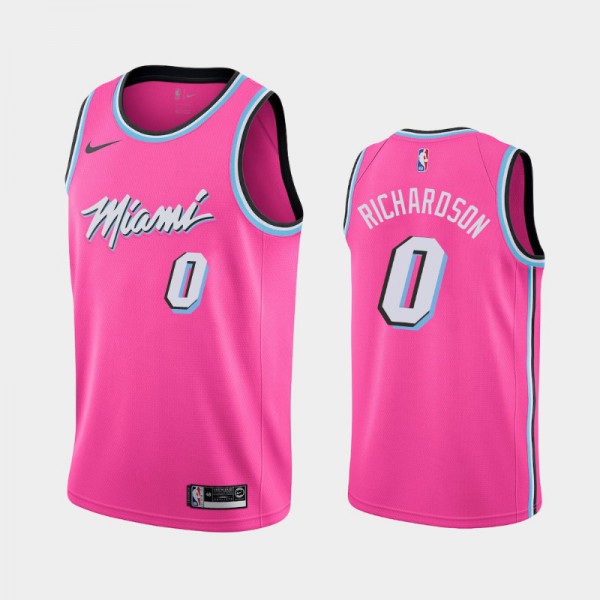 Josh Richardson Miami Heat #0 Men's Earned 2018-19 Jersey - Pink