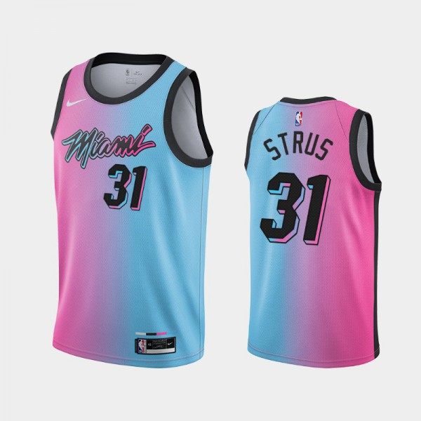 Max Strus Miami Heat #31 Men's City Men 2020-21 Rainbow 2020 Trade Jersey - Blue Pink