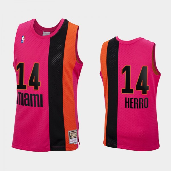 Tyler Herro Miami Heat #14 Men's Reload Hardwood Classics Jersey - Pink